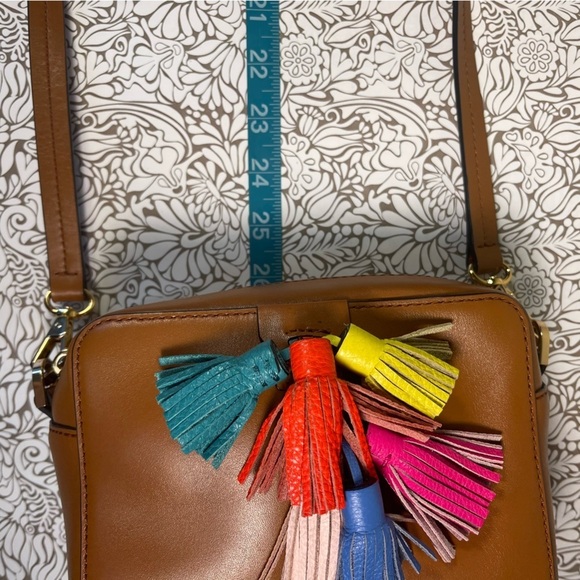 Rebecca Minkoff - Camel leather multi tassel cross body bag. - Picture 14 of 16